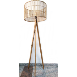 Lampa podłogowa BOHO trójnóg rattan 140 cm